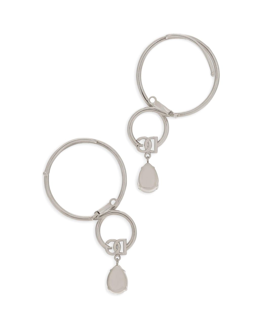 Dolce & Gabbana Metallic Crystal Loop Earrings