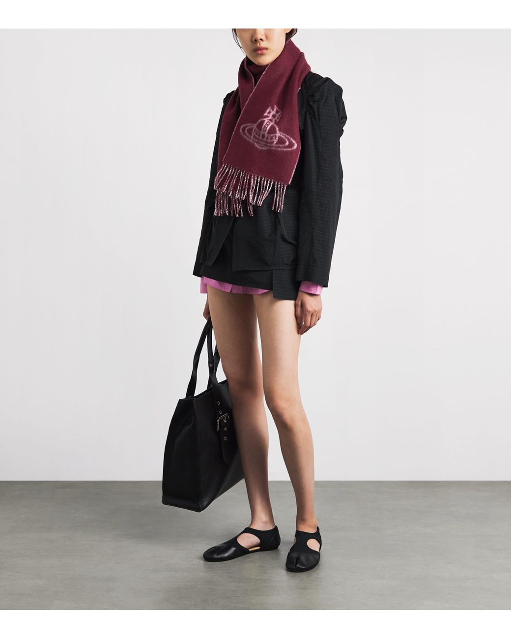 Vivienne Westwood Purple Wool Orb Scarf