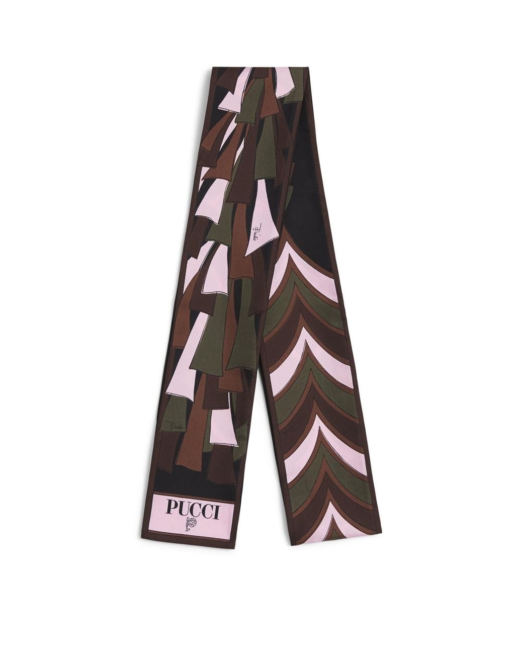 Emilio Pucci White Silk Mixed Print Twill Scarf