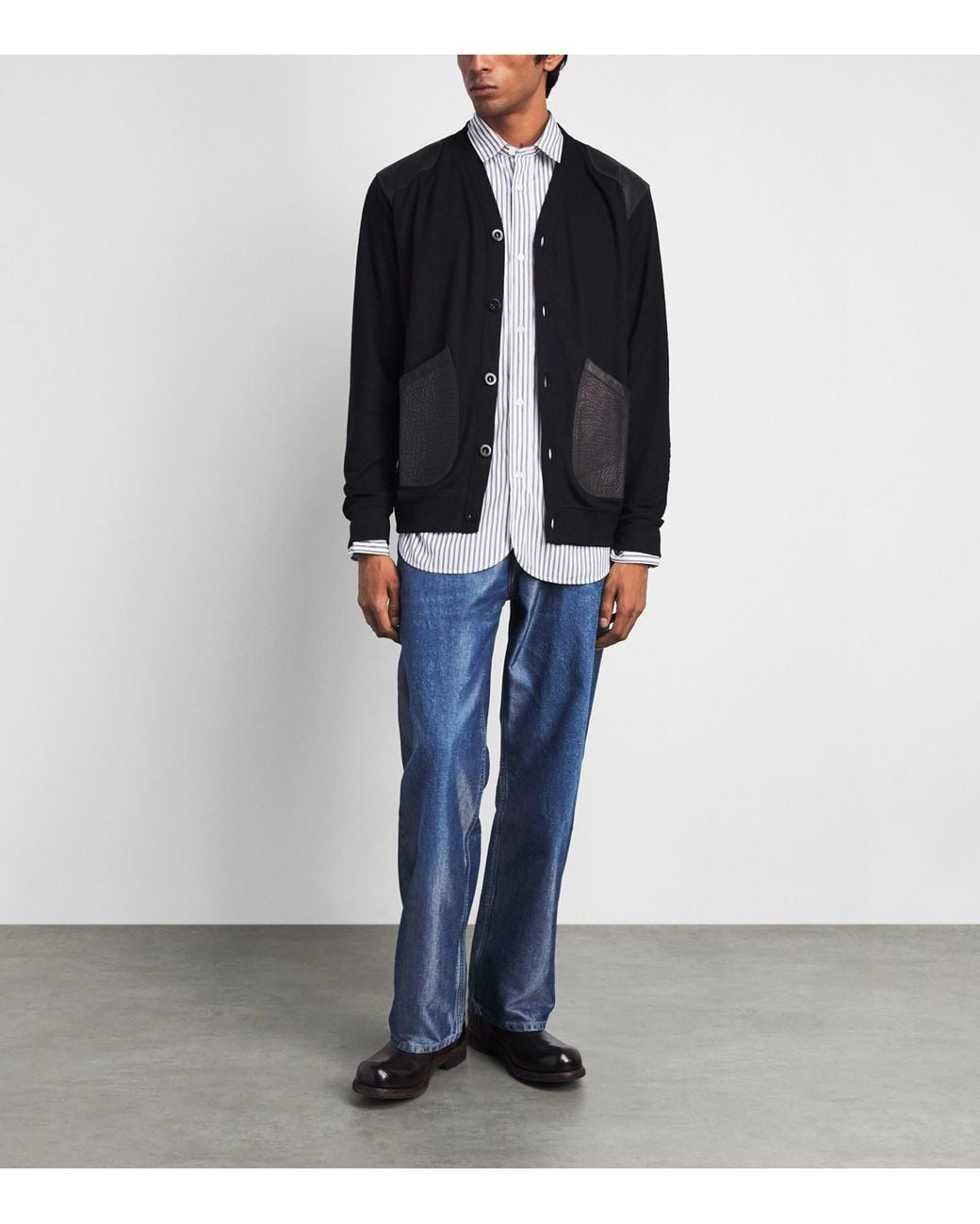 Junya Watanabe White Cotton Stripe Shirt for men
