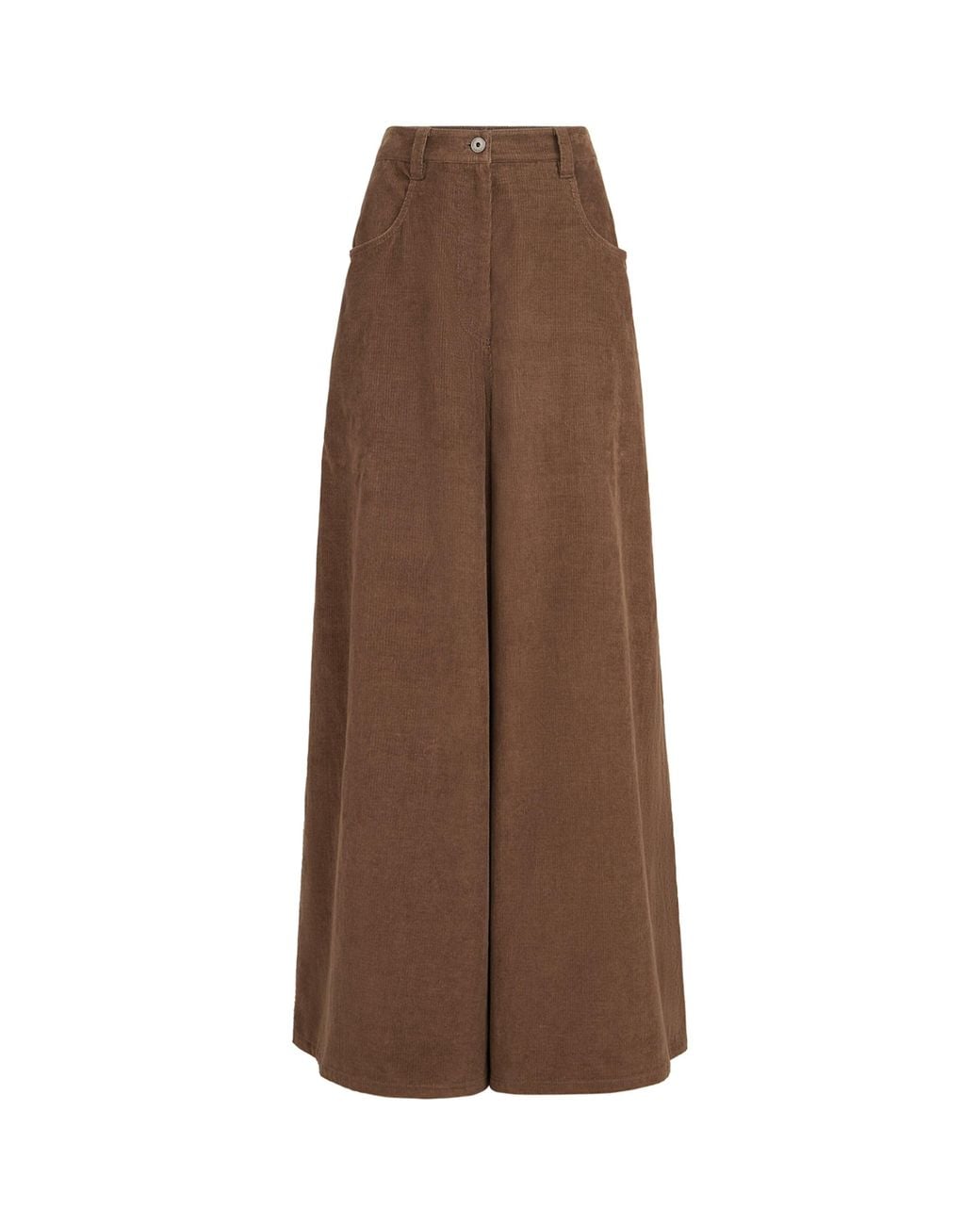 Brunello Cucinelli Brown Corduroy Wide-Leg Trousers