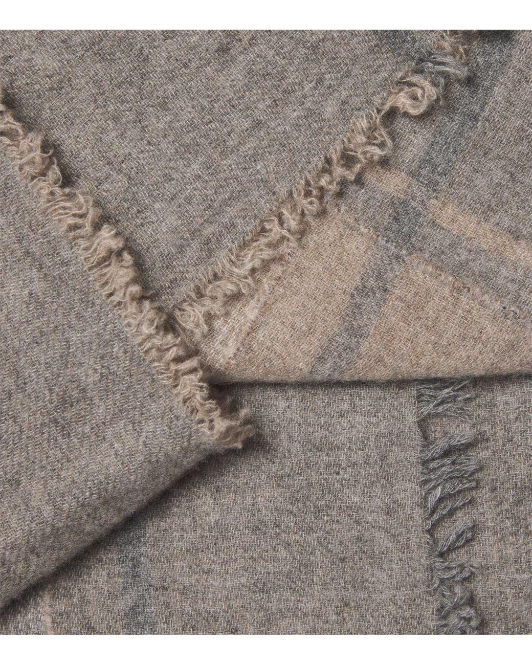 Johnstons Gray Cashmere Tartan Scarf for men