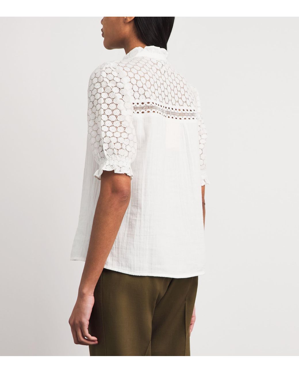 ME+EM White Cotton Cheesecloth Blouse