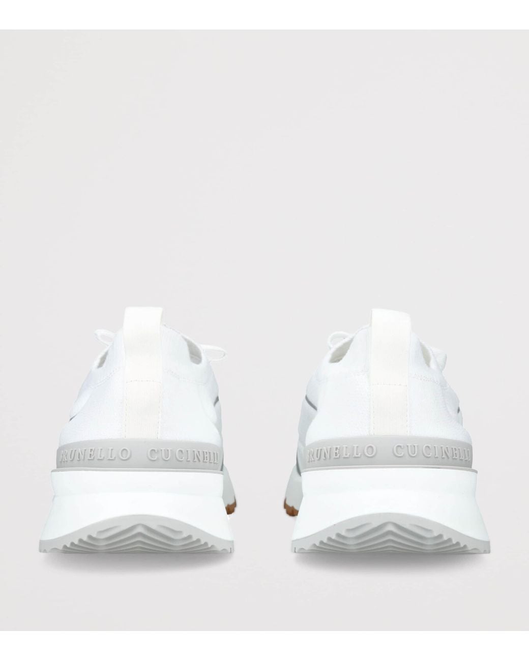 Brunello Cucinelli White Knitted Sportiv Sneakers for men