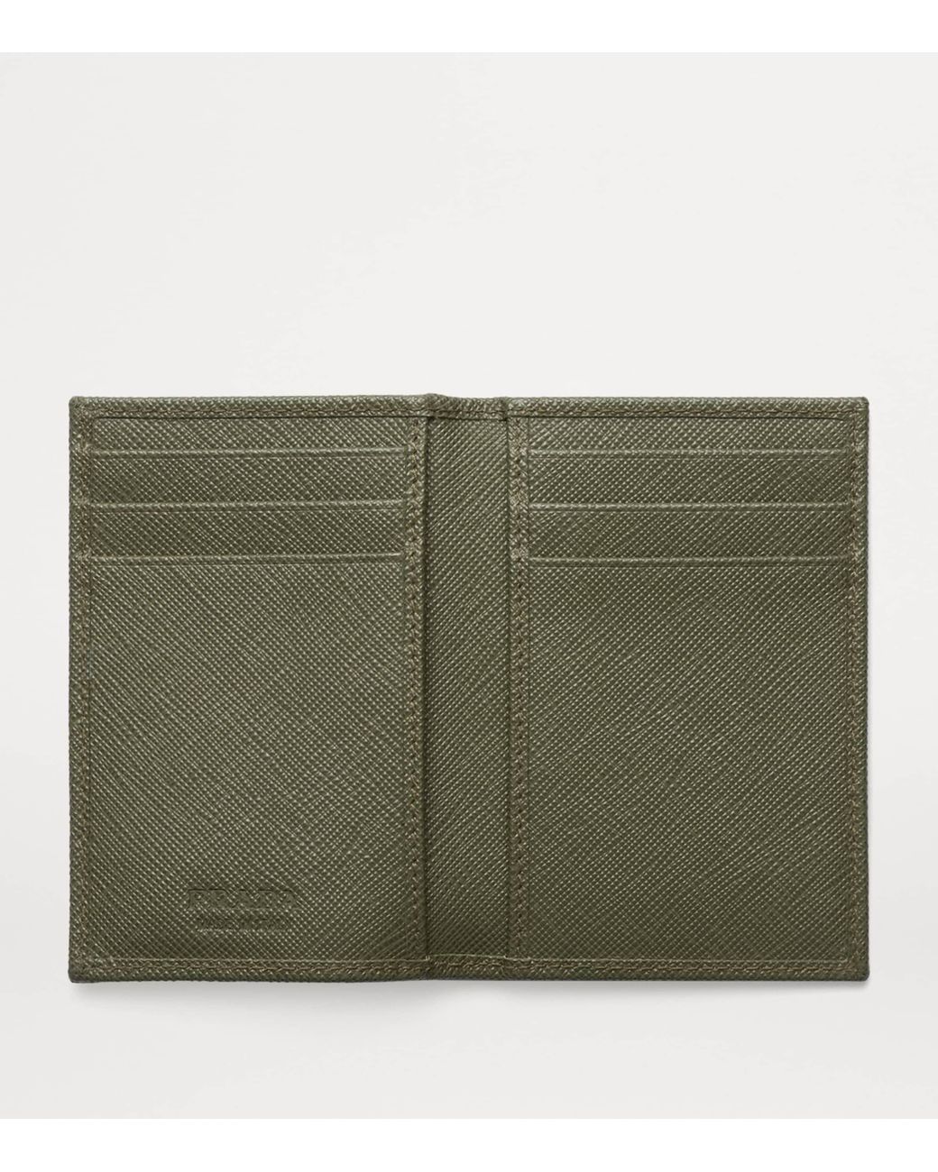 Prada Green Saffiano Leather Bifold Wallet for men