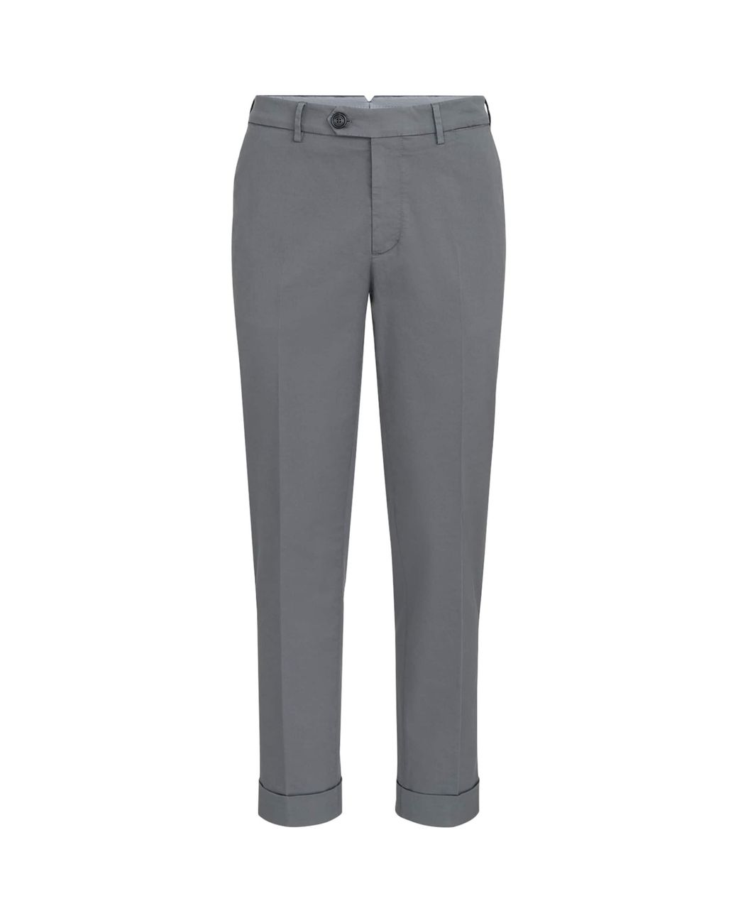 Brunello Cucinelli Gray Stretch-Cotton Gabardine Trousers for men