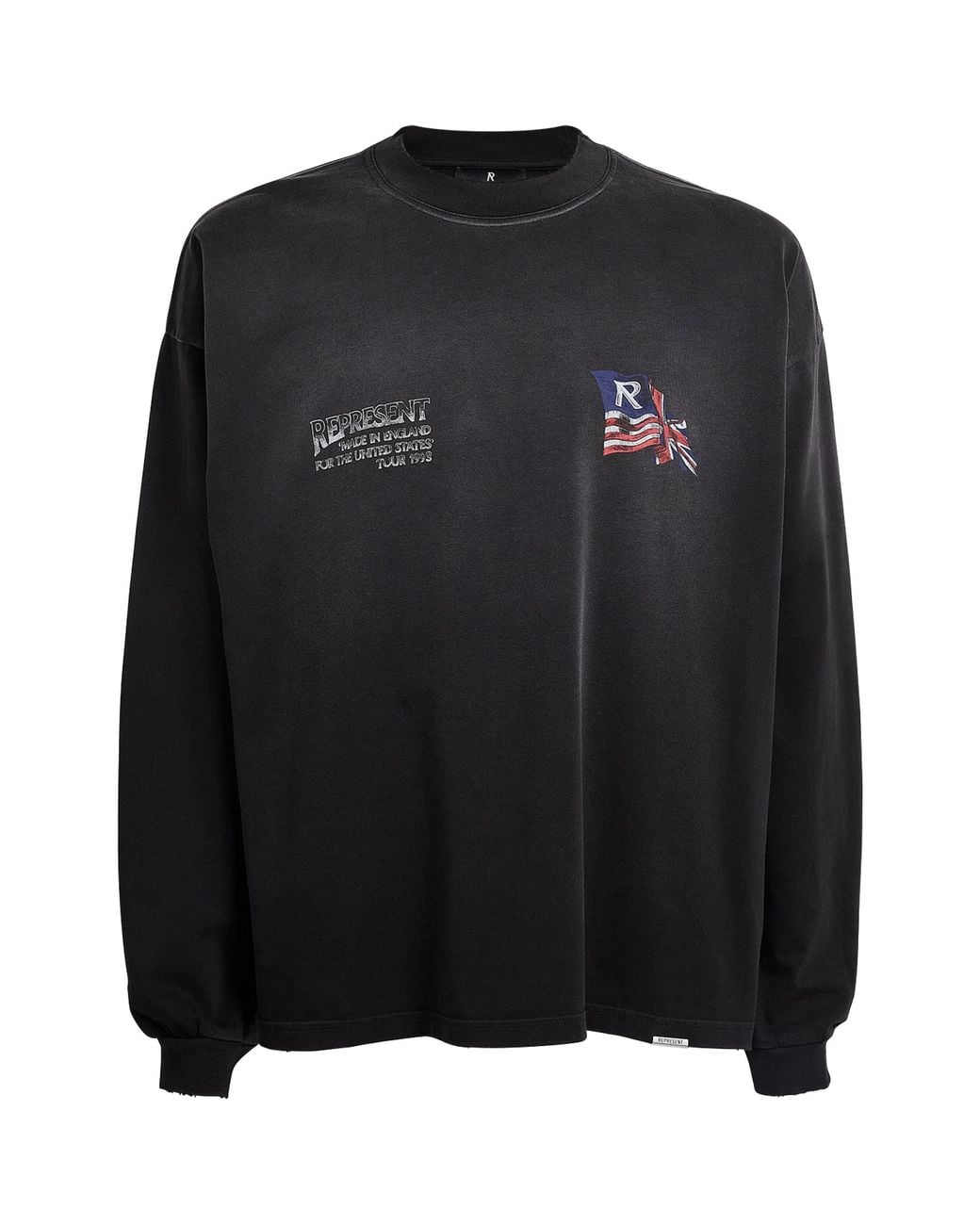 Represent Black Cotton Eagle Long-Sleeve T-Shirt for men