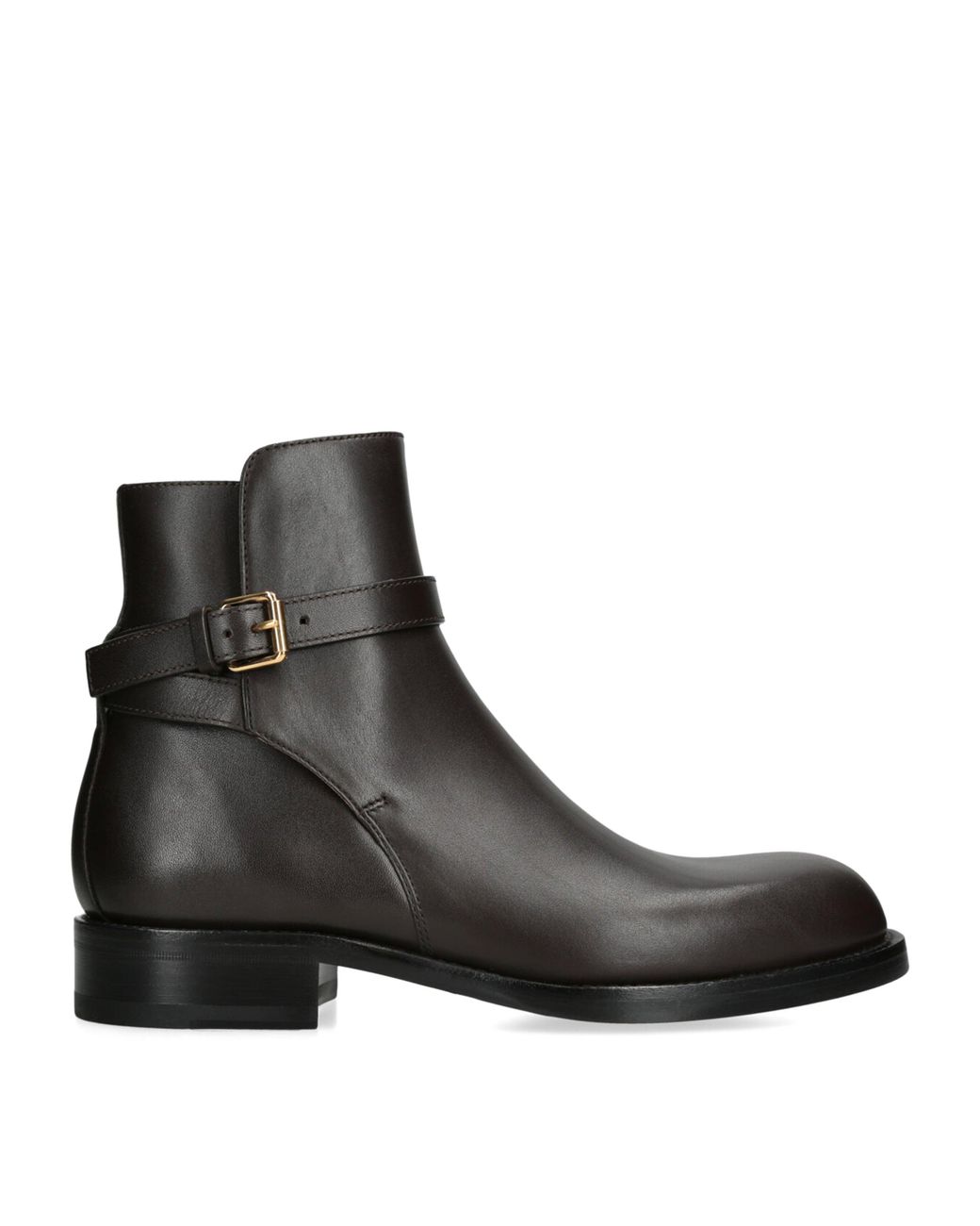 The Row Black Nobilis Leather Ankle Boots