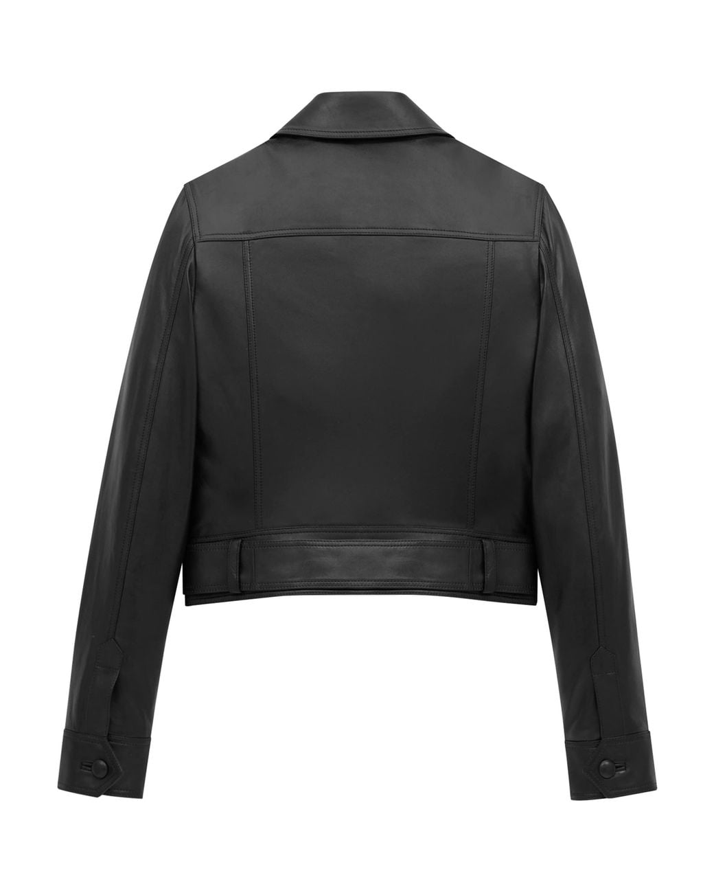 Saint Laurent Black Leather Cropped Jacket