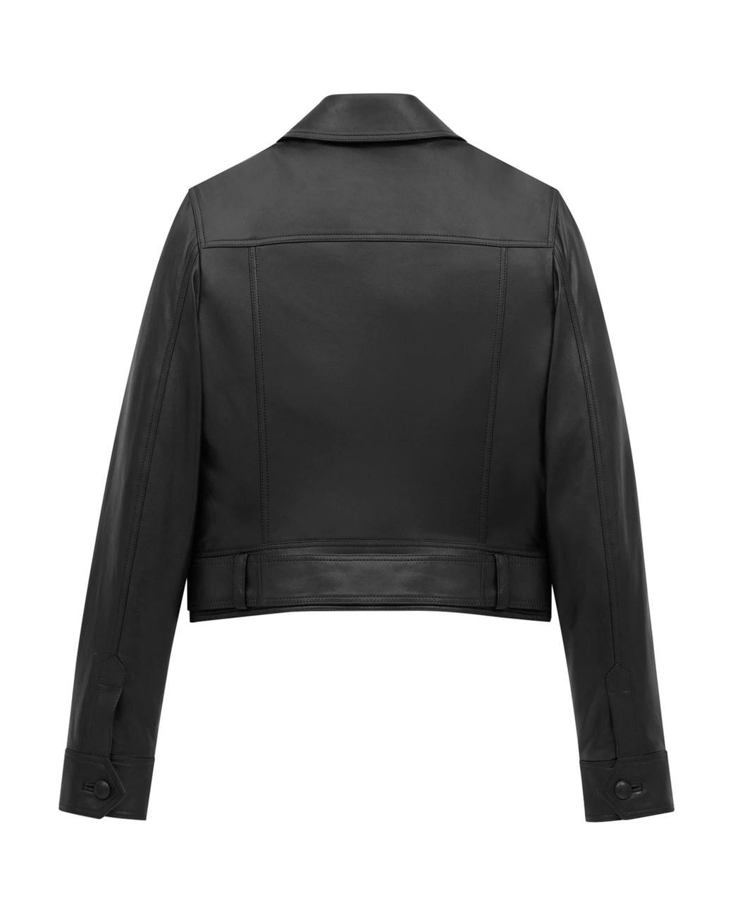 Saint Laurent Black Leather Cropped Jacket