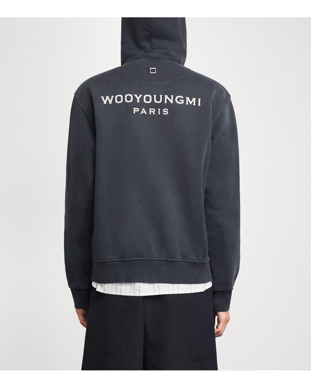 Wooyoungmi Blue Garment-Dyed Hoodie for men