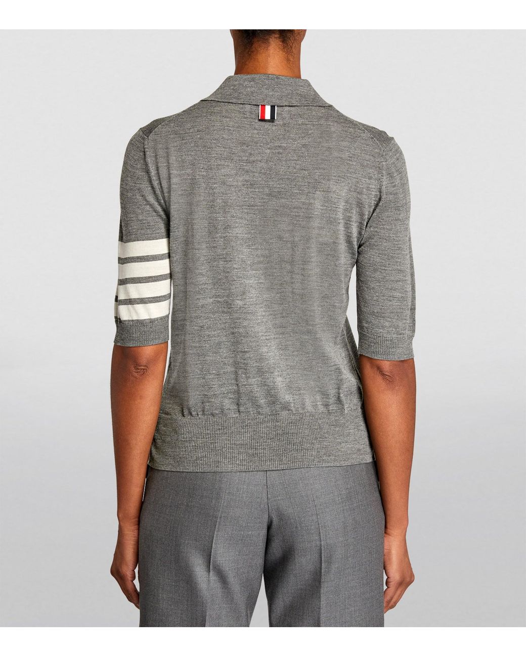 Thom Browne Gray 4-Bar Polo Shirt