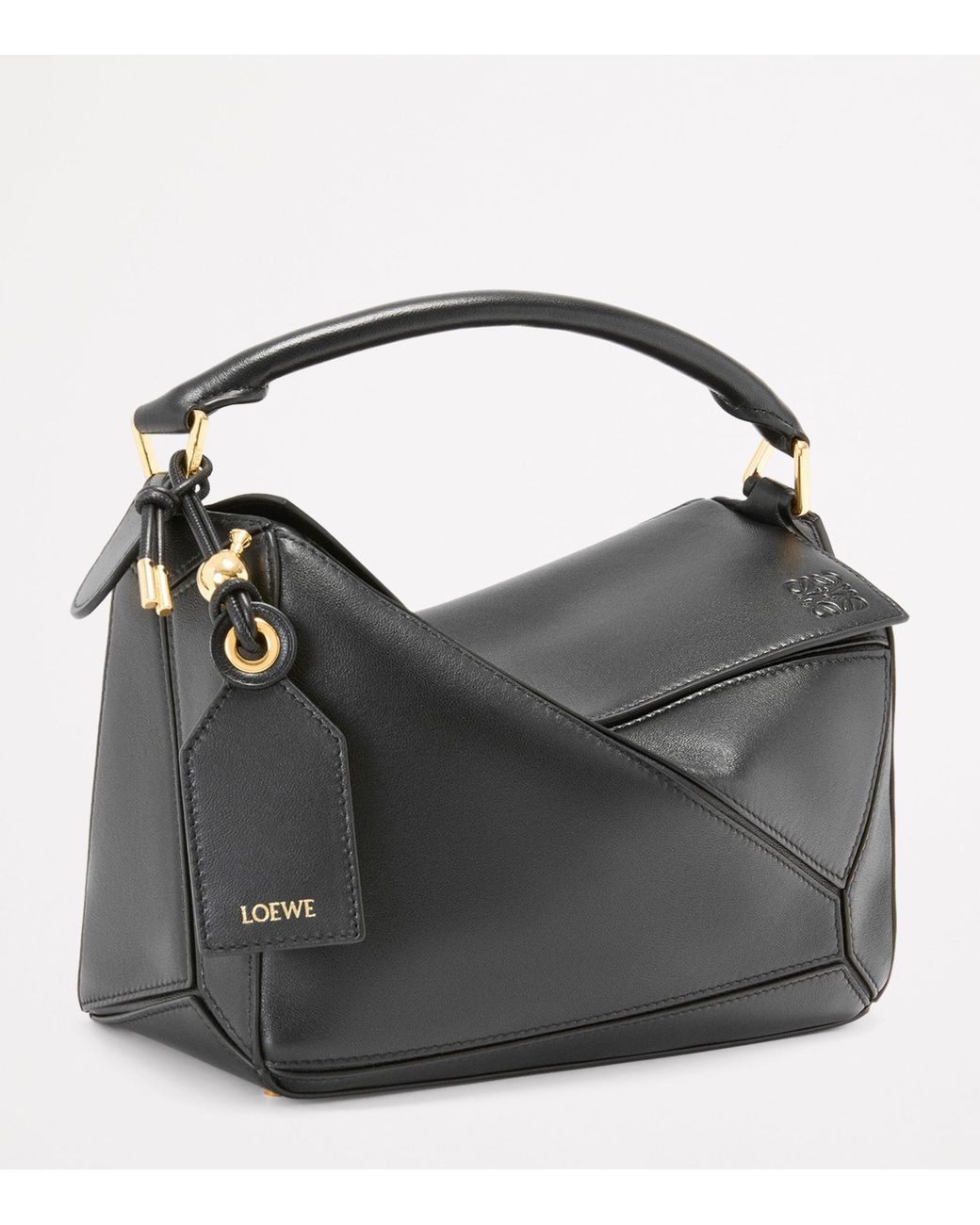 Loewe Black Small Leather Featherlight Puzzle Top-Handle Bag