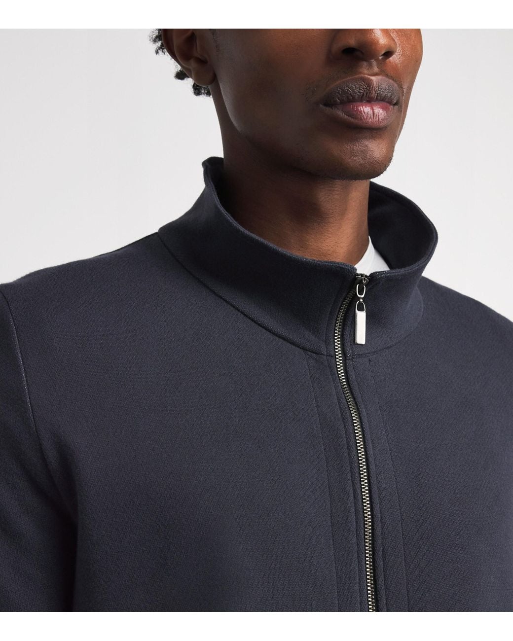 Hanro Blue Stretch-Cotton Zip-Up Sweatshirt for men