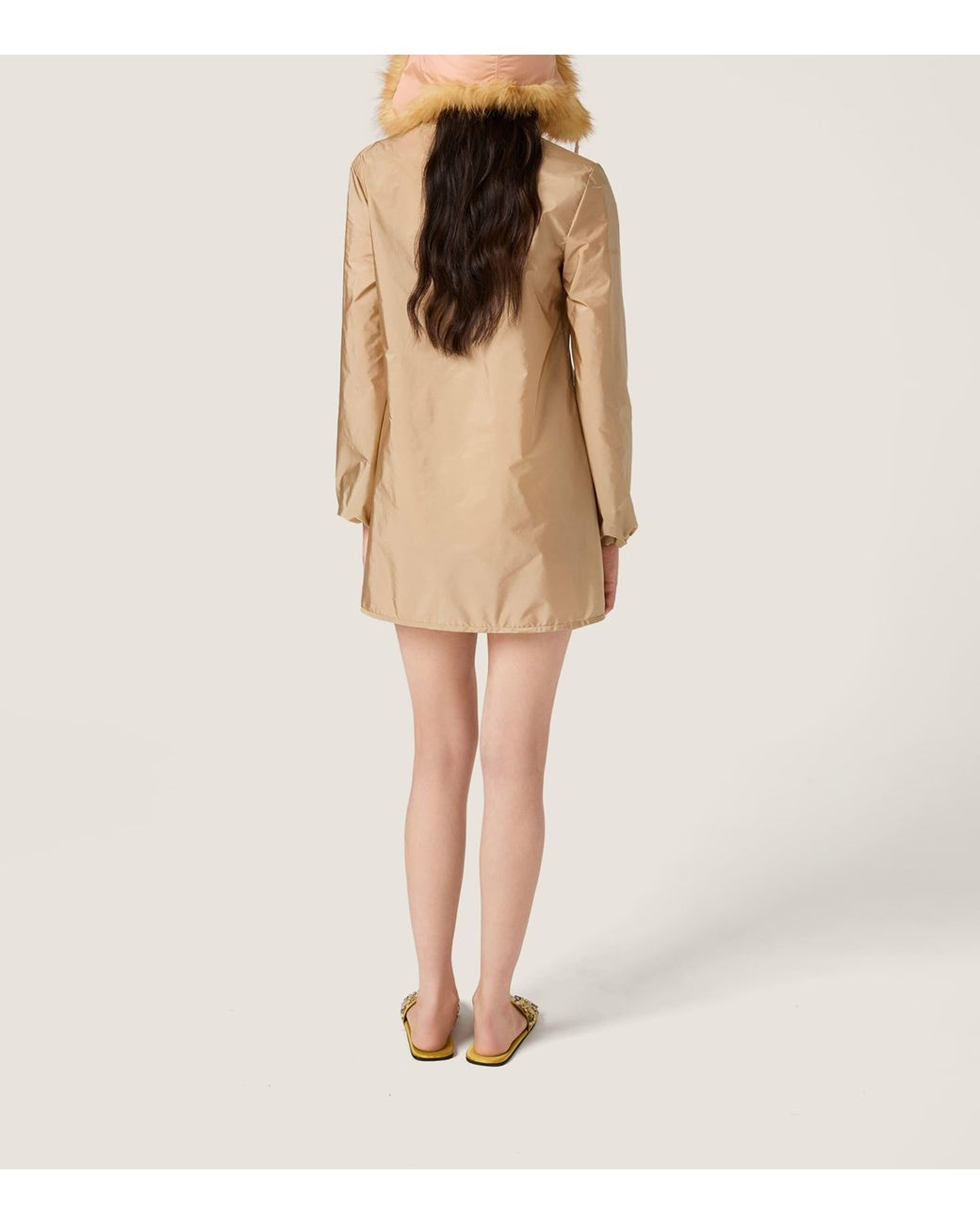 Miu Miu Natural Technical Fabric Mini Dress