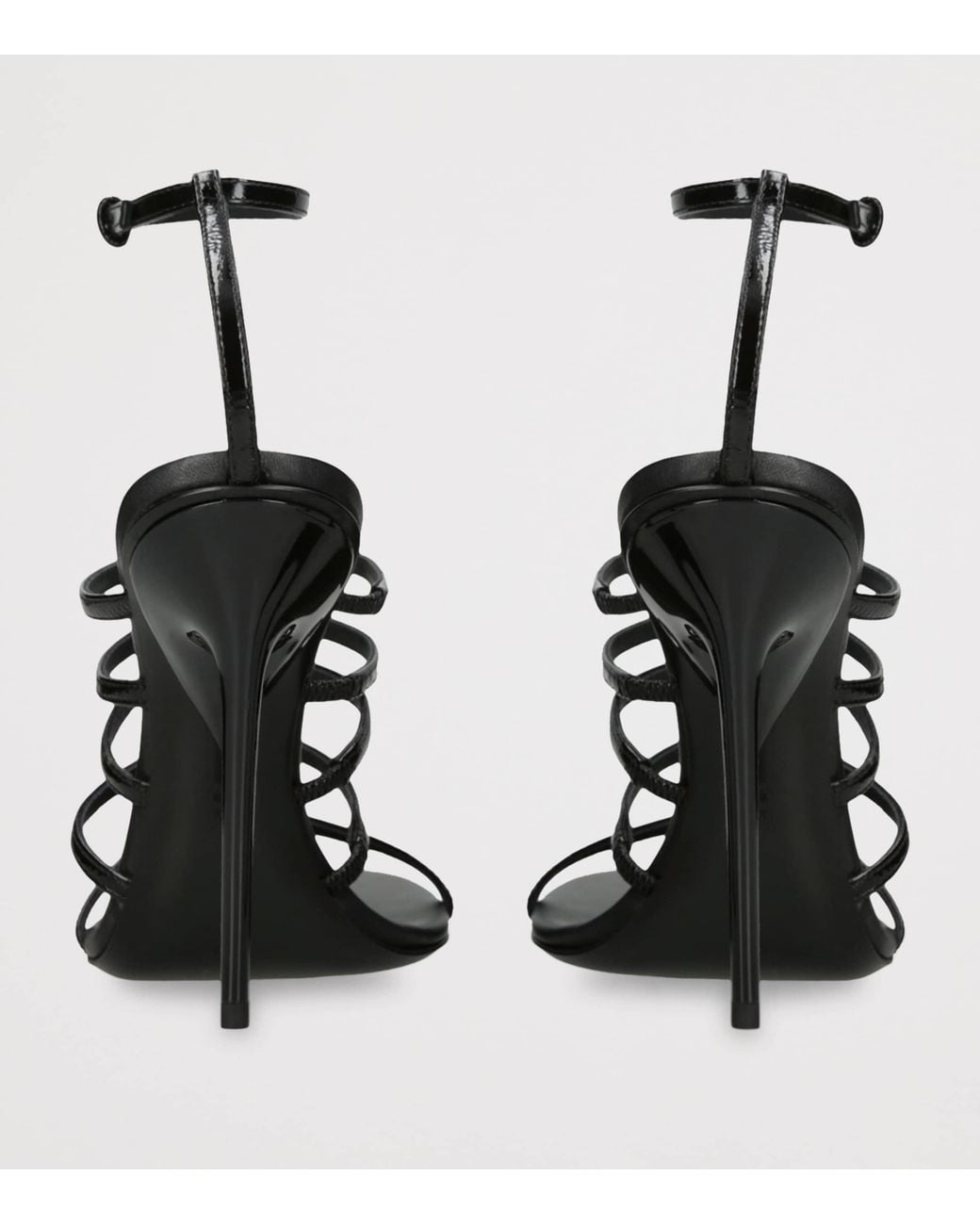 Alaïa Black Leather Strappy Heeled Sandals 110