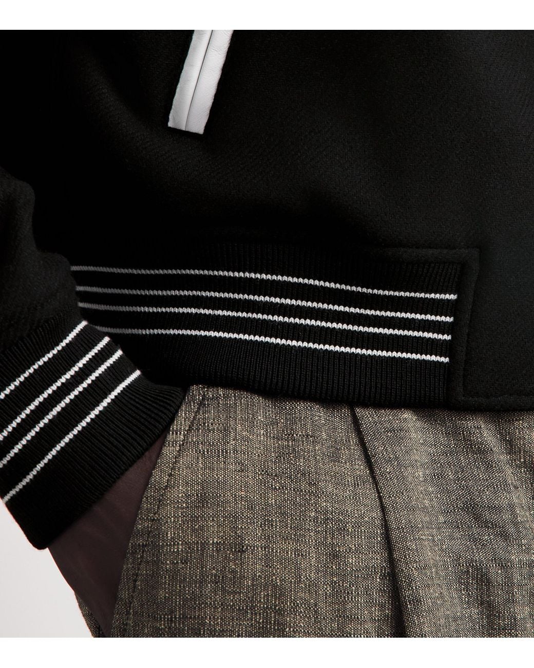 Amiri Black Wool Bones Varsity Jacket for men