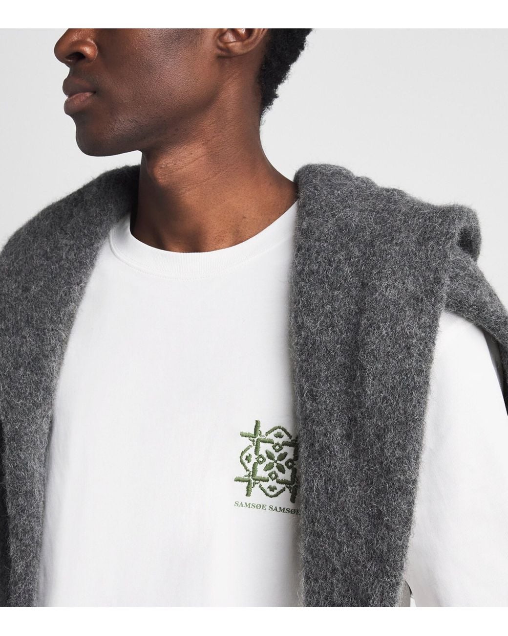 Samsøe & Samsøe White Organic Cotton Sajes T-Shirt for men