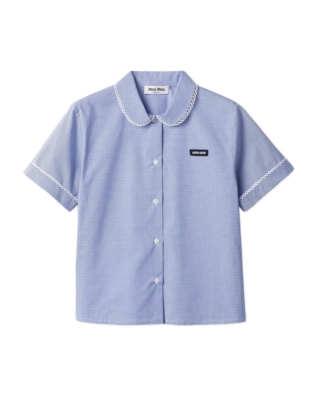 Miu Miu Blue Cotton Gingham Shirt