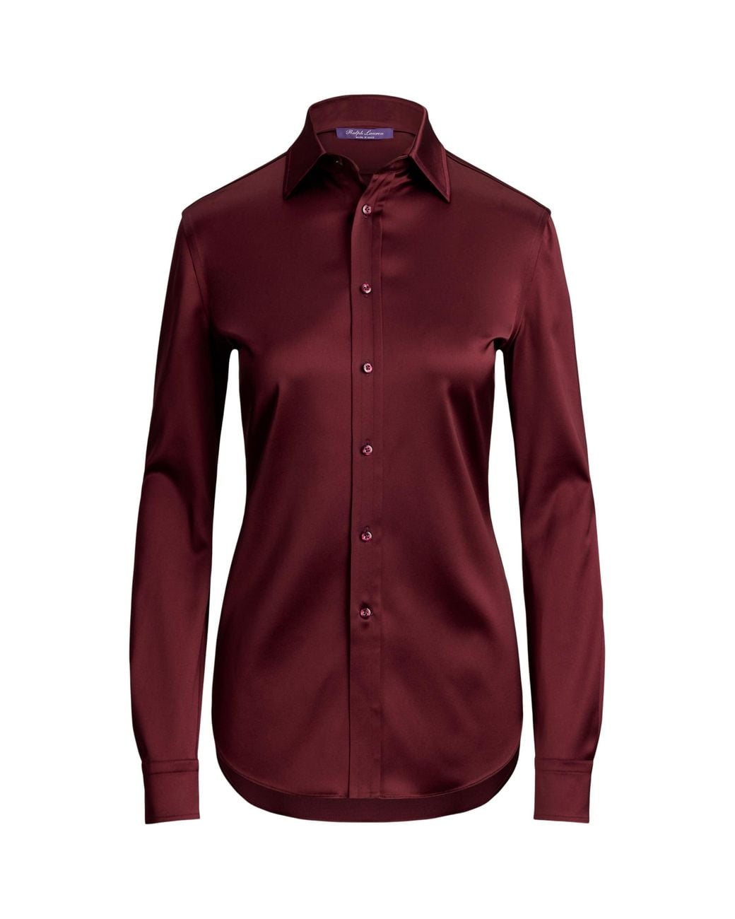 Ralph Lauren Red Satin Cameron Ii Straight Shirt