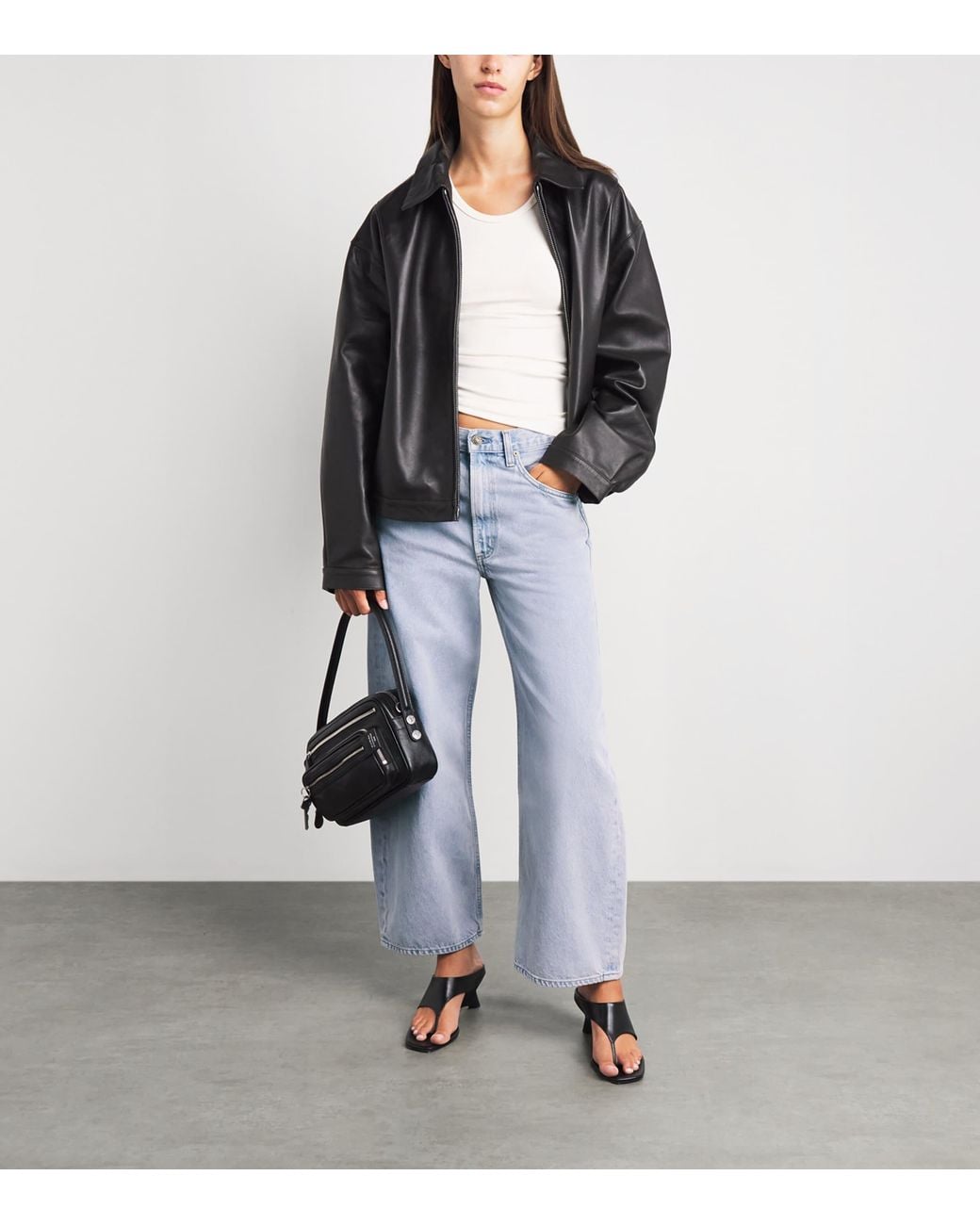 Agolde Blue Low Curve Cropped Jeans