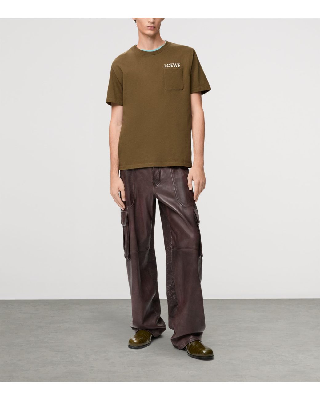 Loewe Green Relaxed Embroidered T-Shirt for men