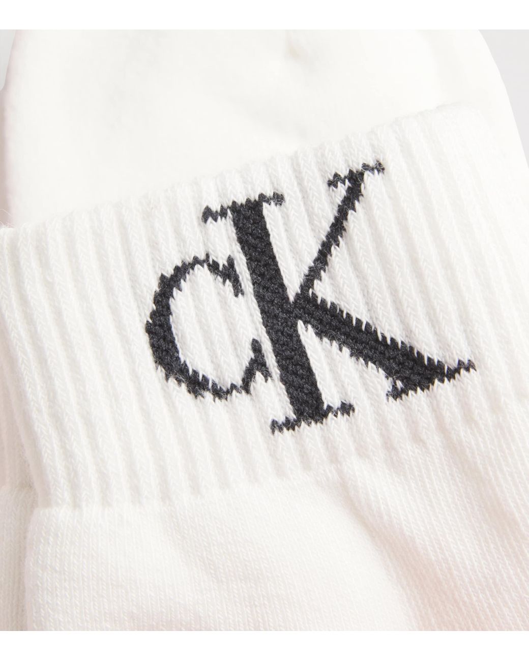 Calvin Klein White Cotton-Blend Quarter Socks for men