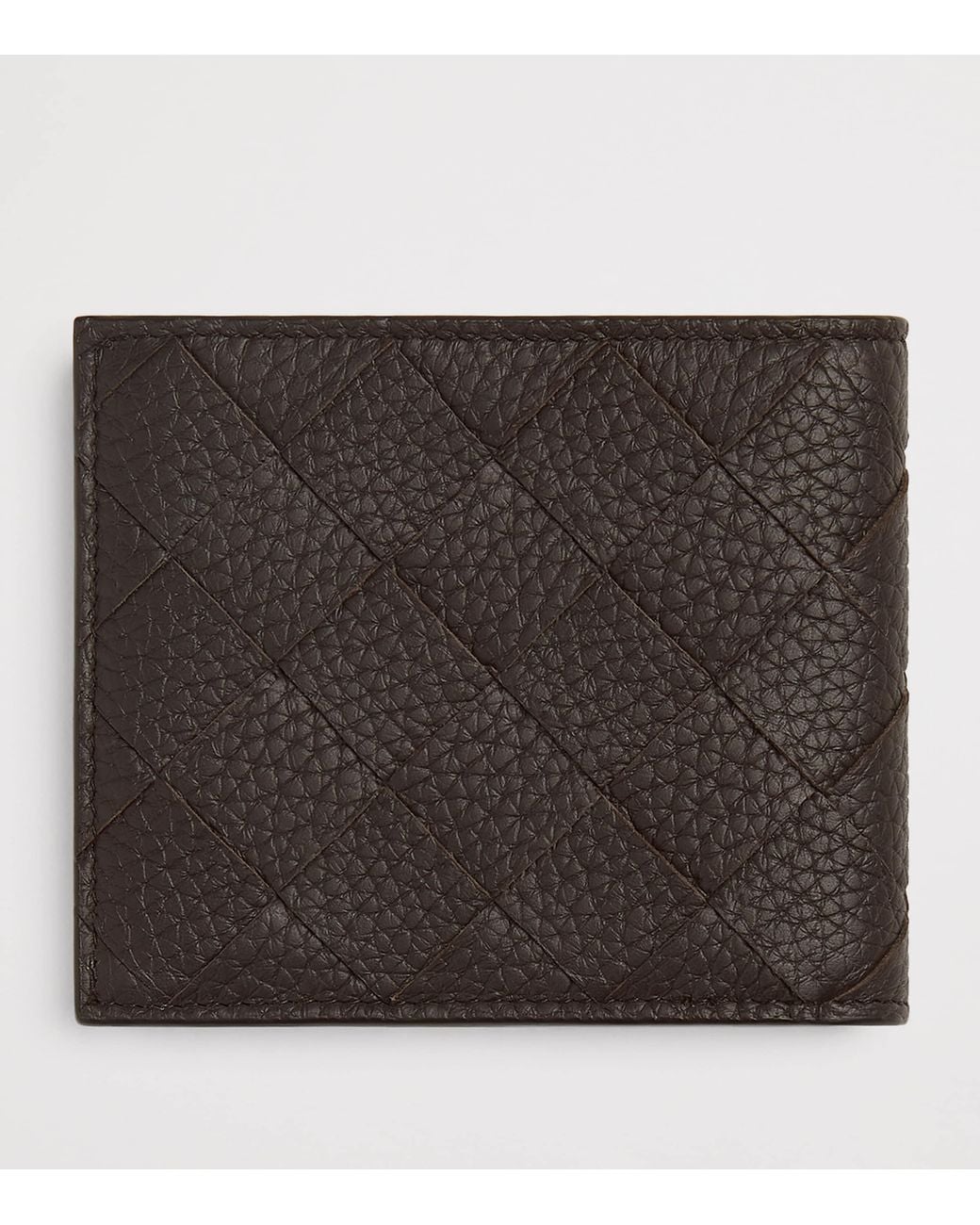 Bottega Veneta Black Leather Intrecciato Bifold Wallet for men