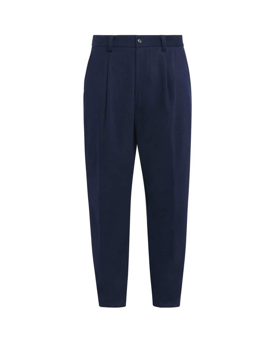 Eleventy Blue Cotton-Cashmere Pleated Straight Trousers for men