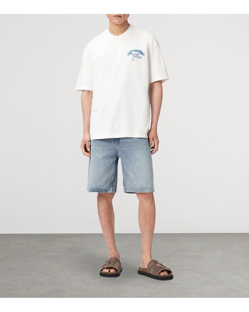 AllSaints White Organic Cotton Cray T-Shirt for men