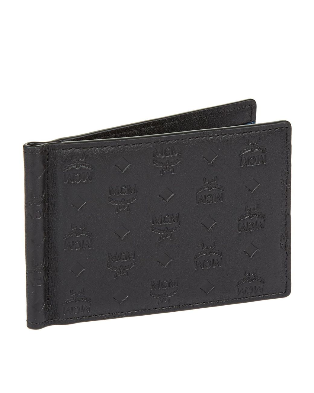 MCM Logo Money Clip Wallet in Black for Men | Lyst