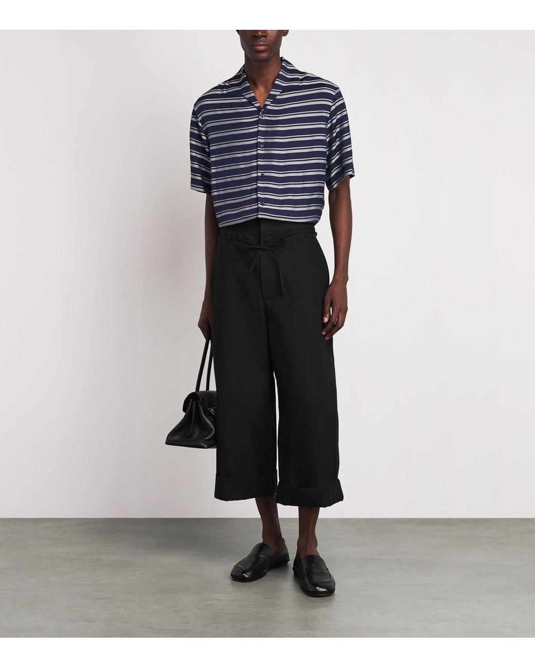 Sandro Blue Stripe Short-Sleeve Shirt for men