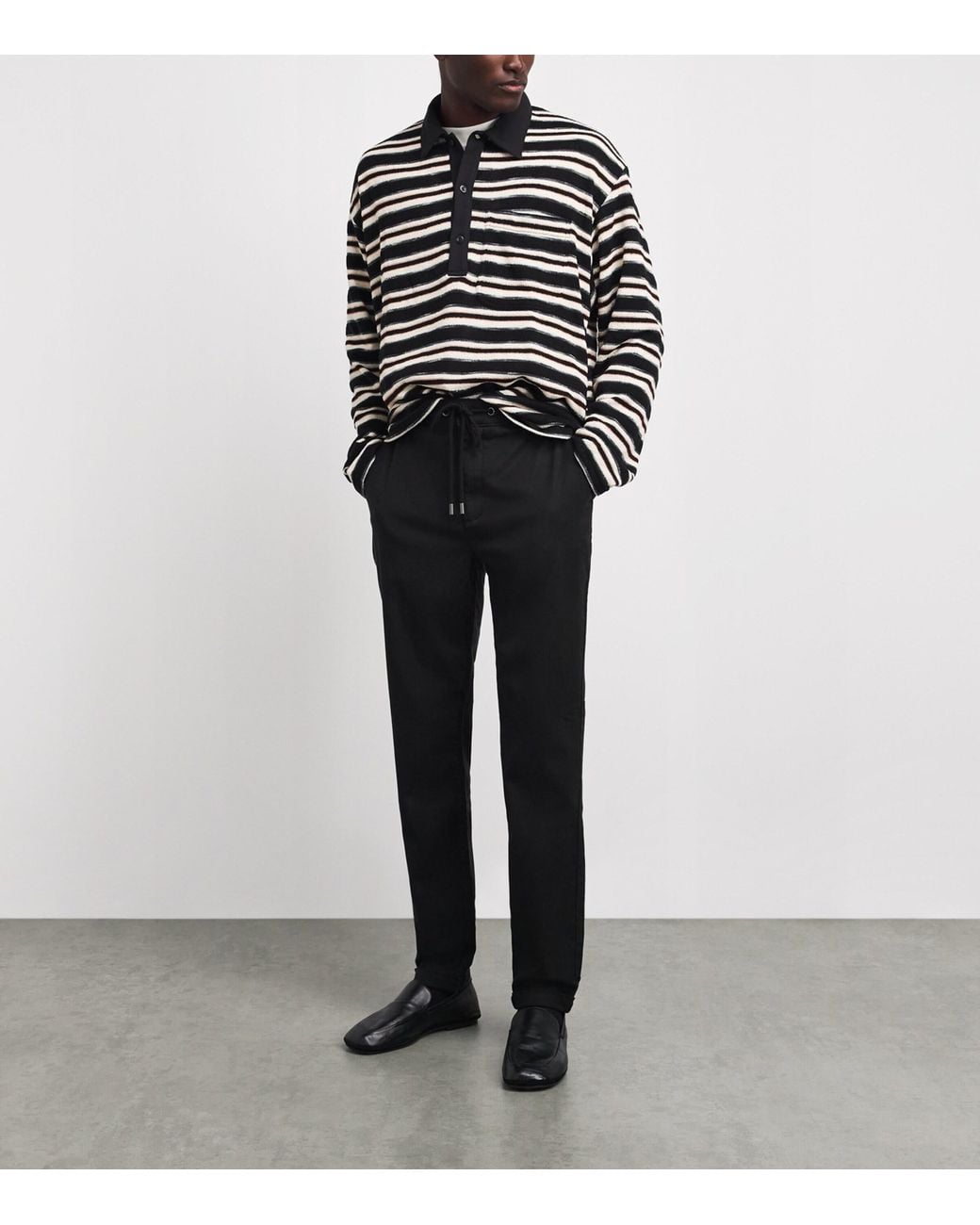 PAIGE Black Drawstring Fraser Chinos for men
