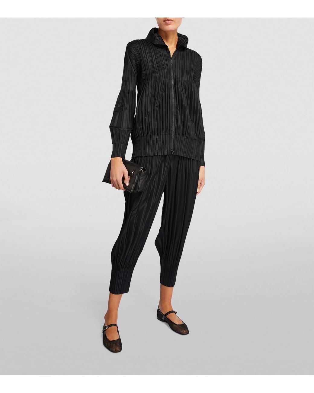 Pleats Please Issey Miyake Black Fluffy Basics Jacket