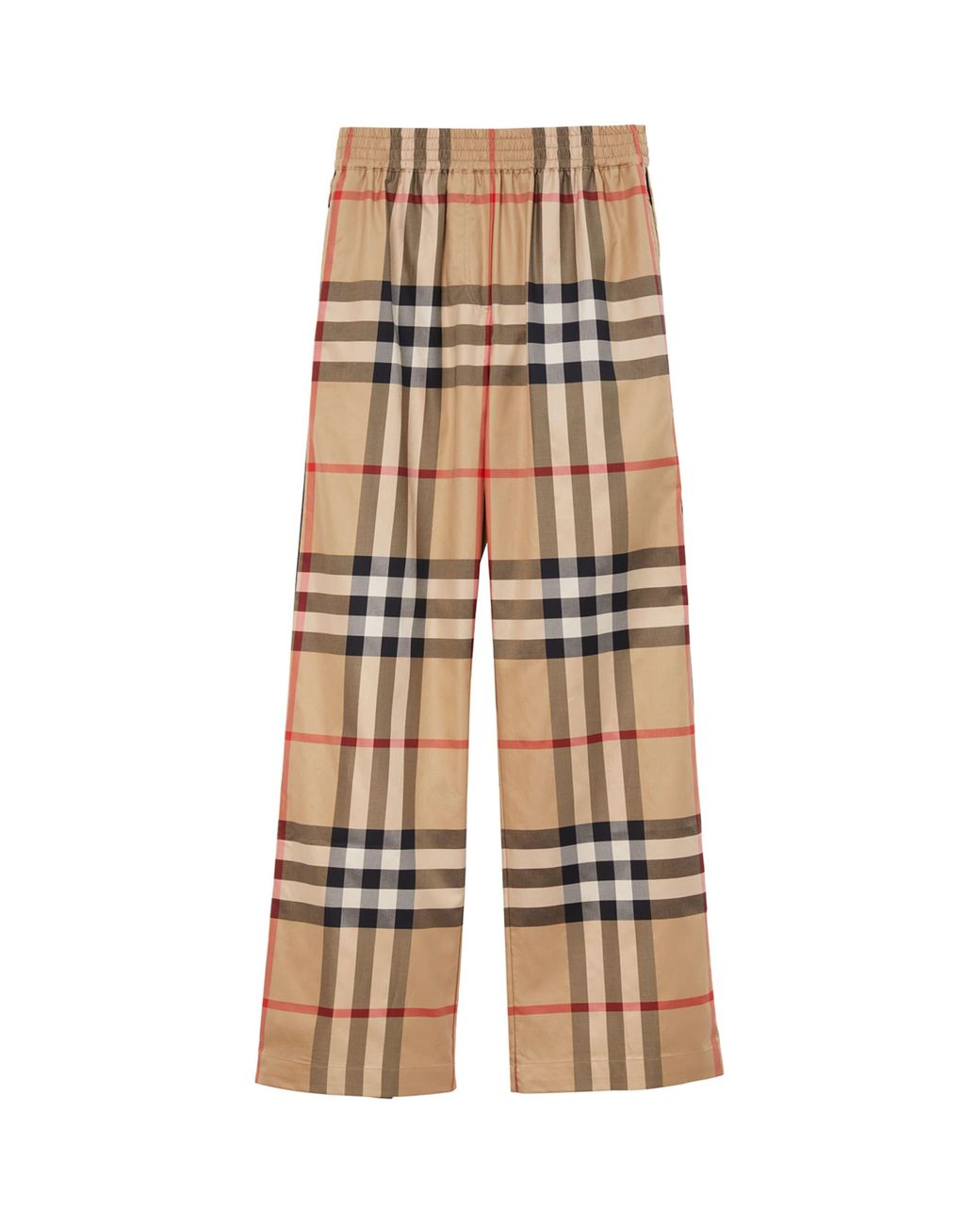 Burberry Natural Cotton Check Trousers for men