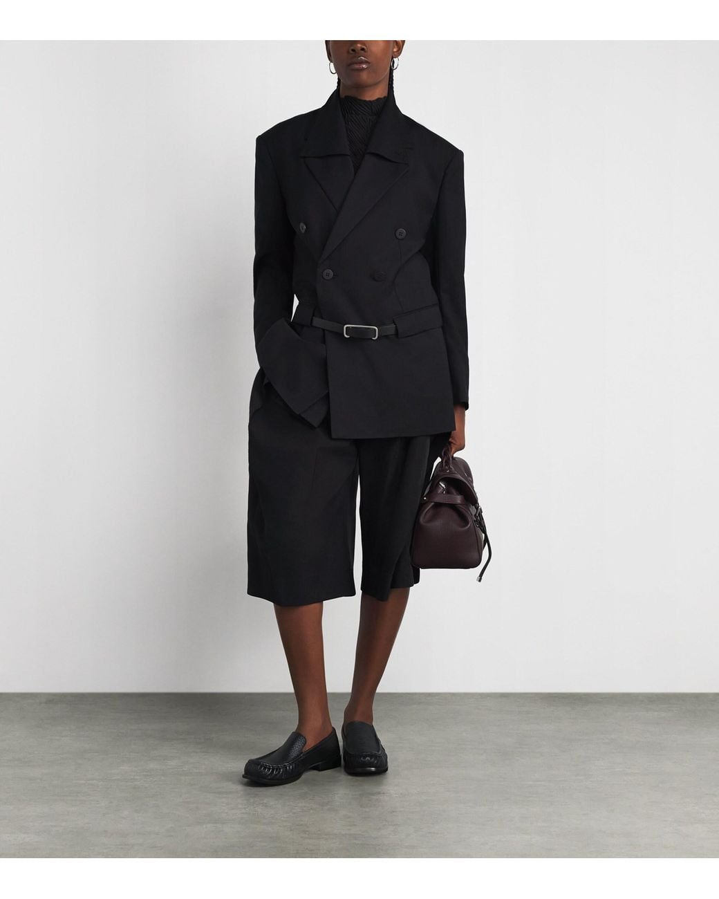 Issey Miyake Blue Wool-Blend Honest Ensemble Double-Breasted Blazer