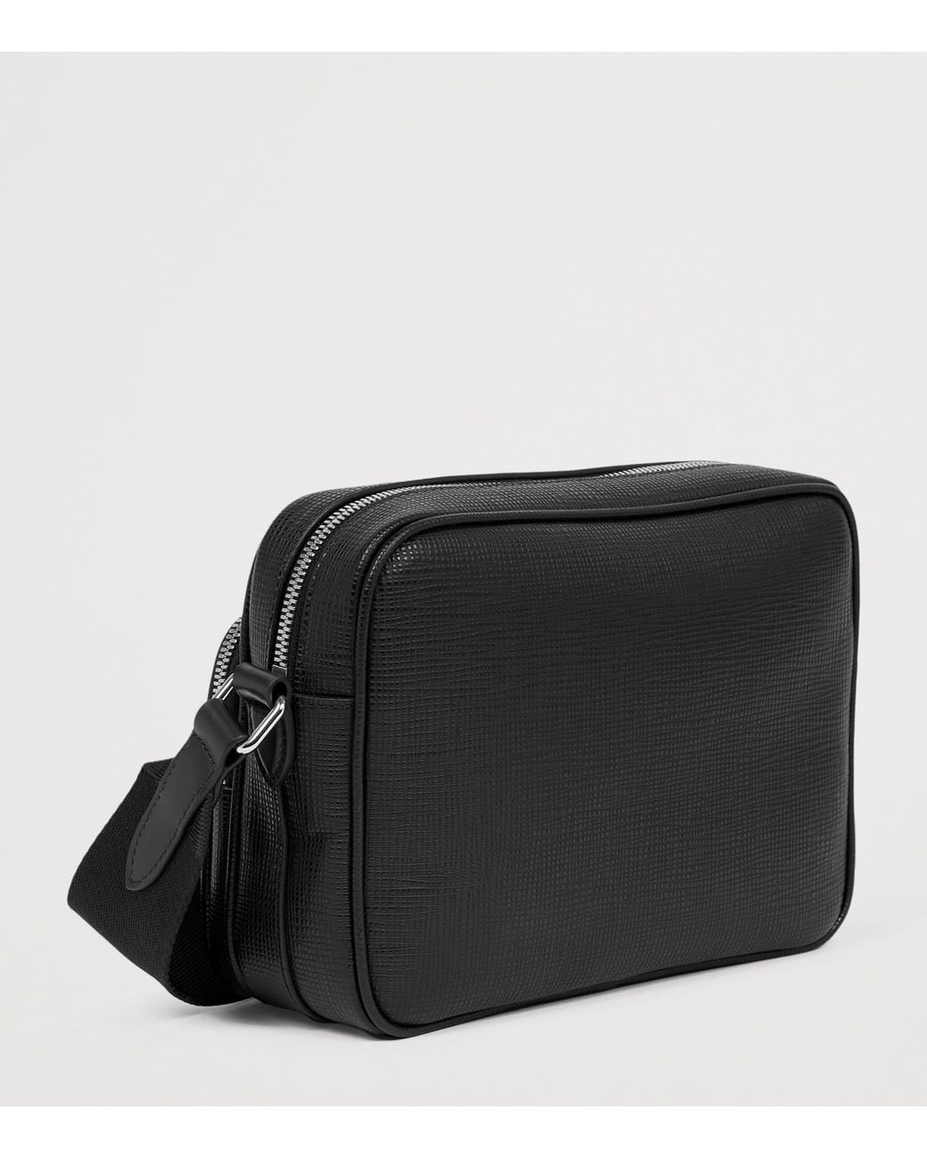 Smythson Black Leather Panama Cross-Body Bag for men