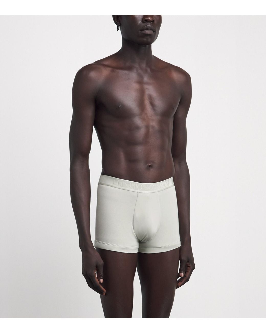 Emporio Armani White Modal Logo Trunks for men