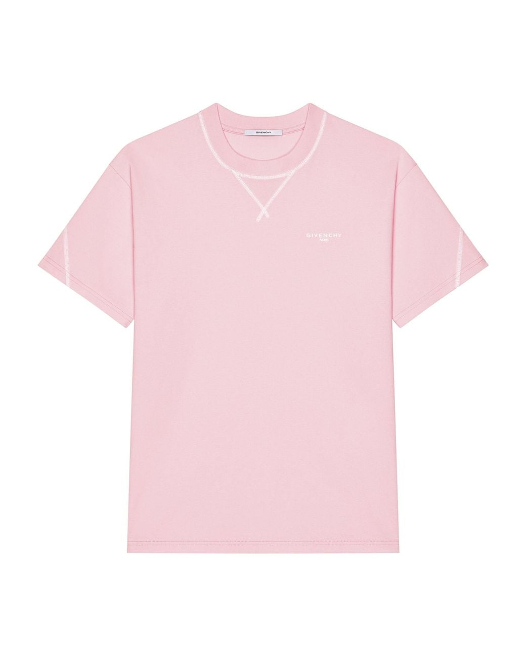 Givenchy Pink Cotton Logo T-Shirt for men