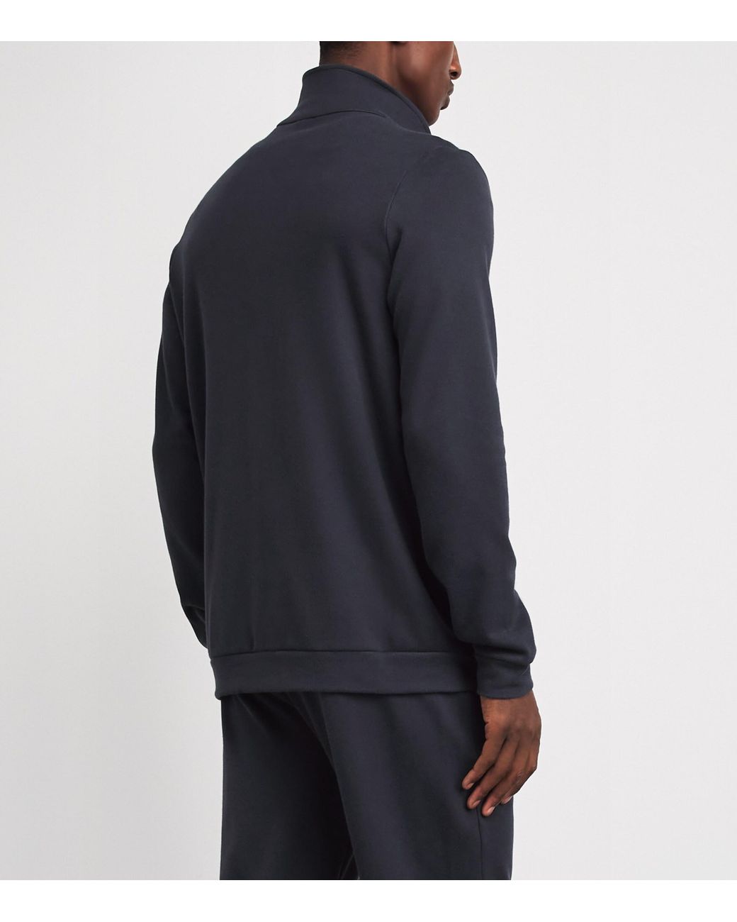Hanro Blue Stretch-Cotton Zip-Up Sweatshirt for men