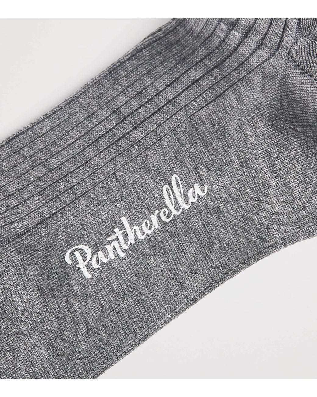 Pantherella Gray Ribbed Danvers Socks for men