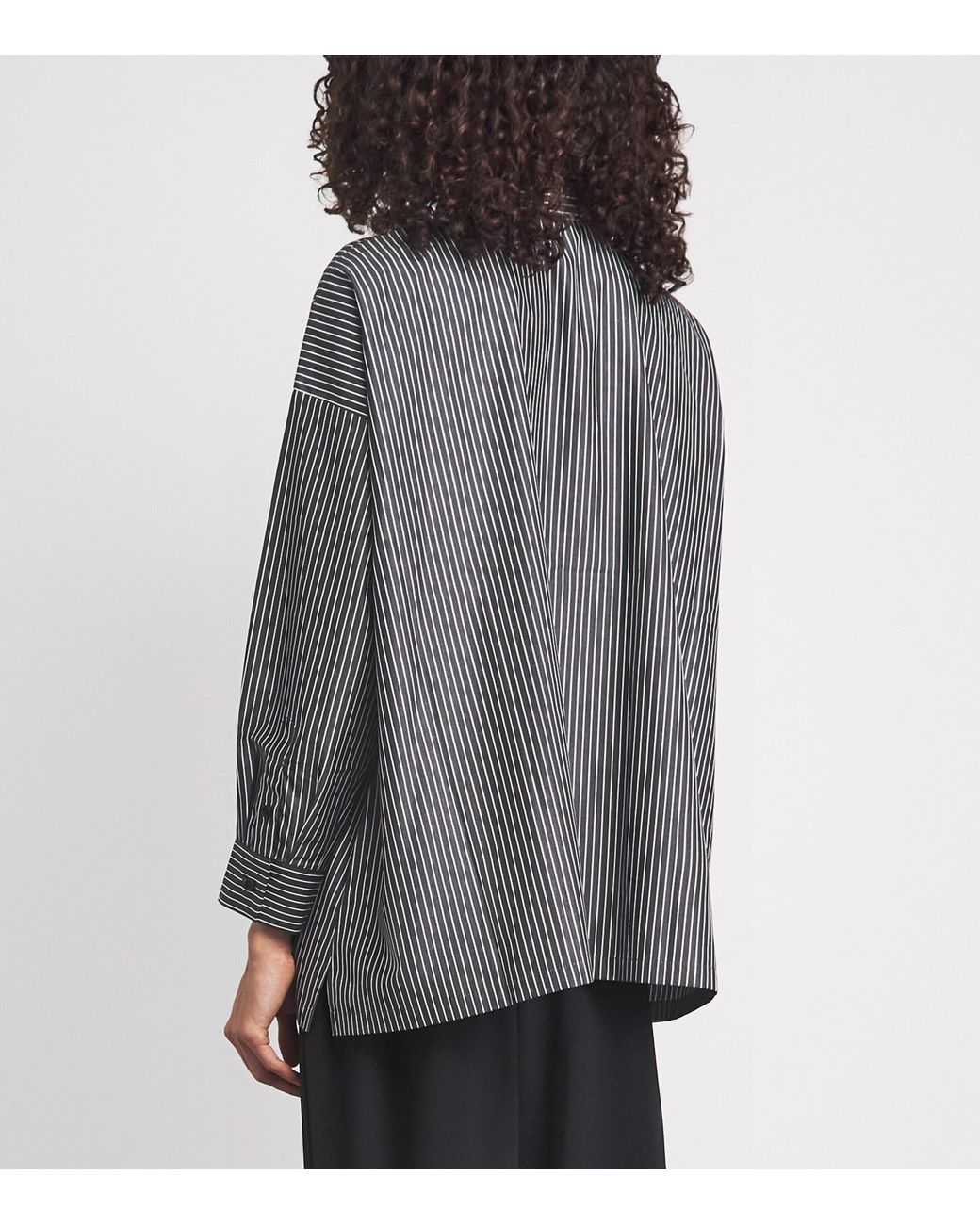 Eskandar Gray Wide Stripe A-Line Shirt