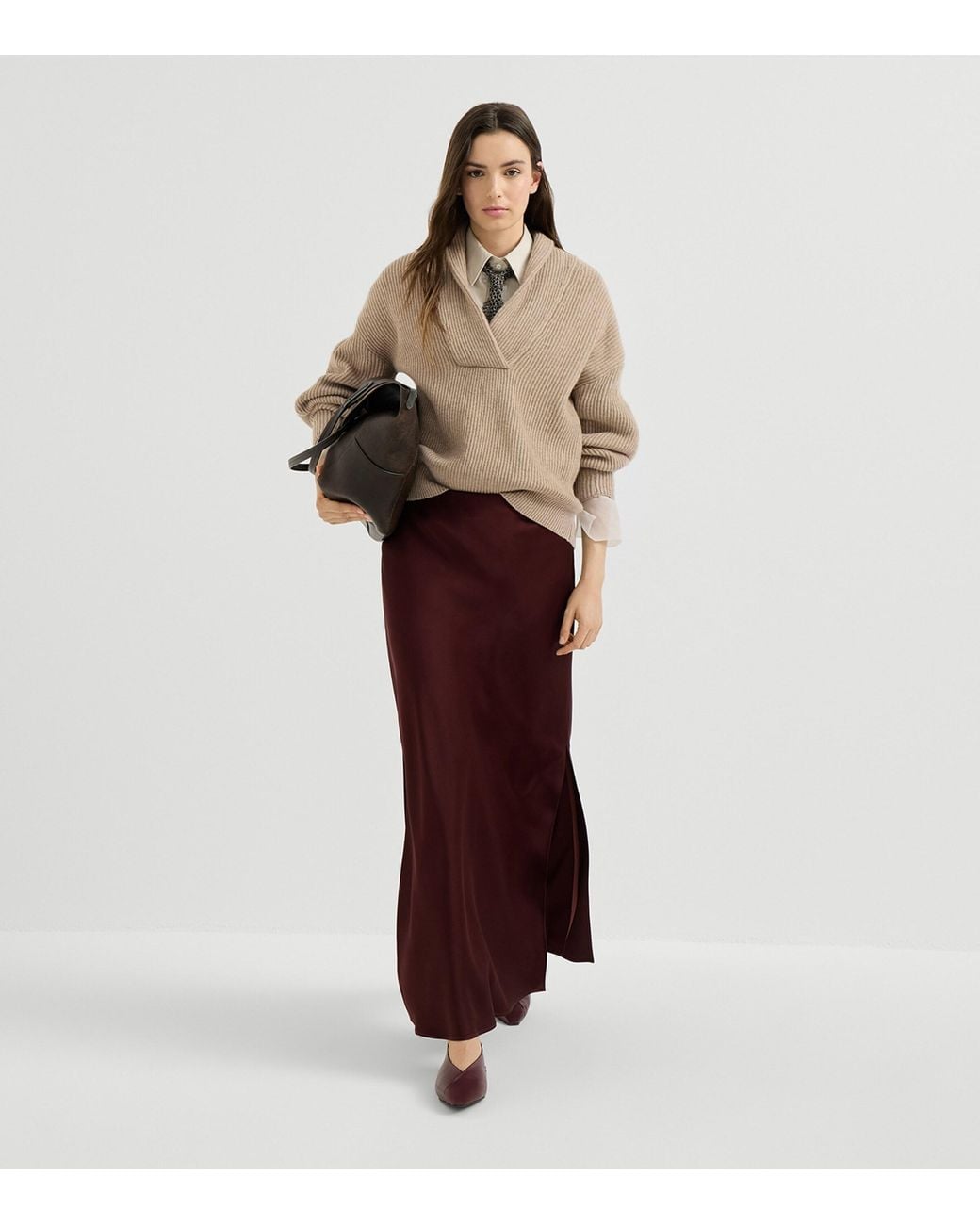Brunello Cucinelli Natural Cashmere Monili Sweater