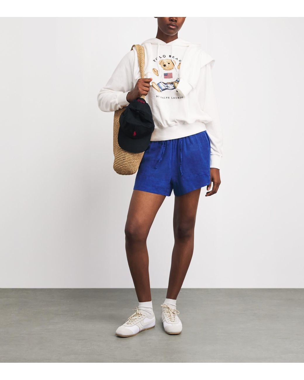 Polo Ralph Lauren White Micro-Towelling Sitting Polo Bear Hoodie