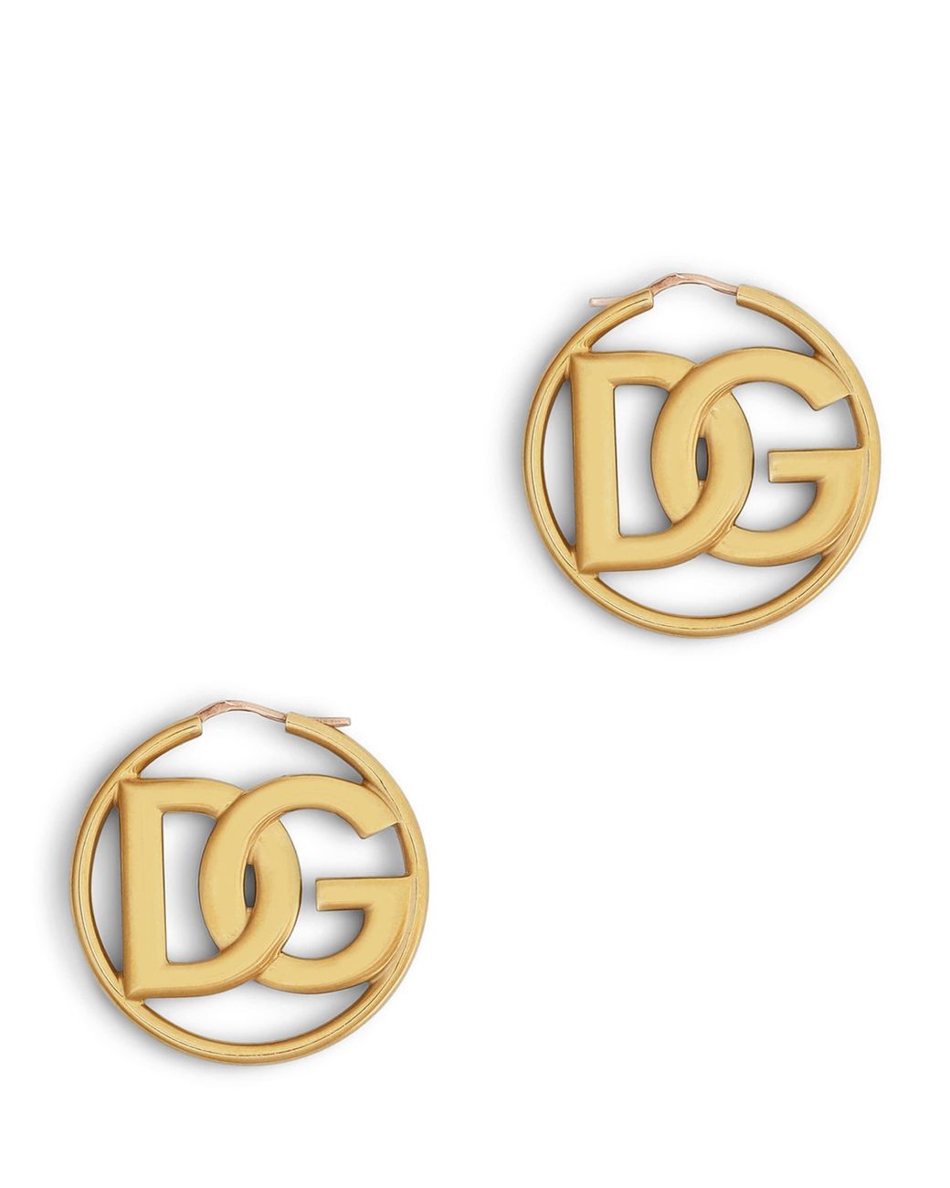 Dolce & Gabbana Metallic Logo Hoop Earrings