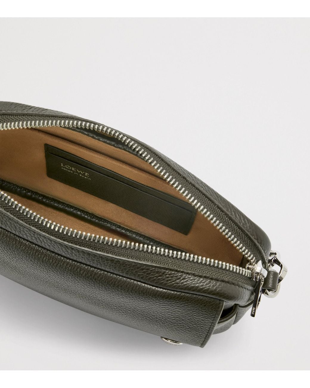 Loewe Green Small Leather Pebble Messenger Bag for men