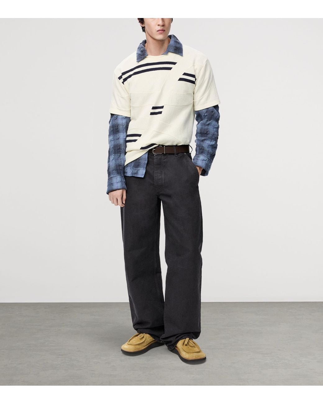 Loewe Black Cotton Twill Straight Trousers for men