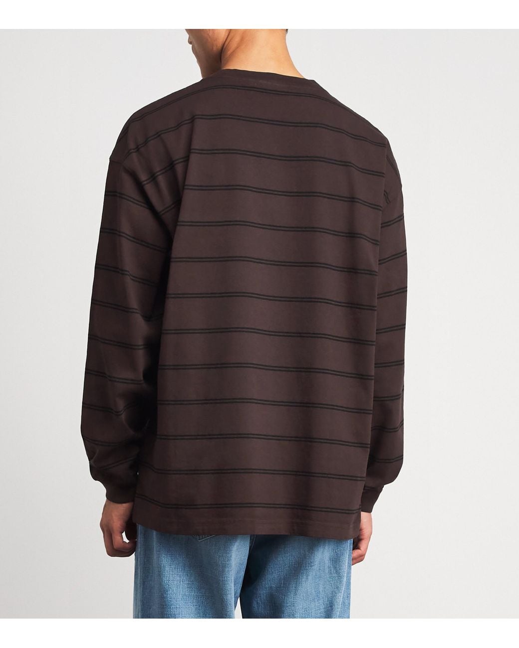 Carhartt Brown Stripe Cardona Long-Sleeve T-Shirt for men