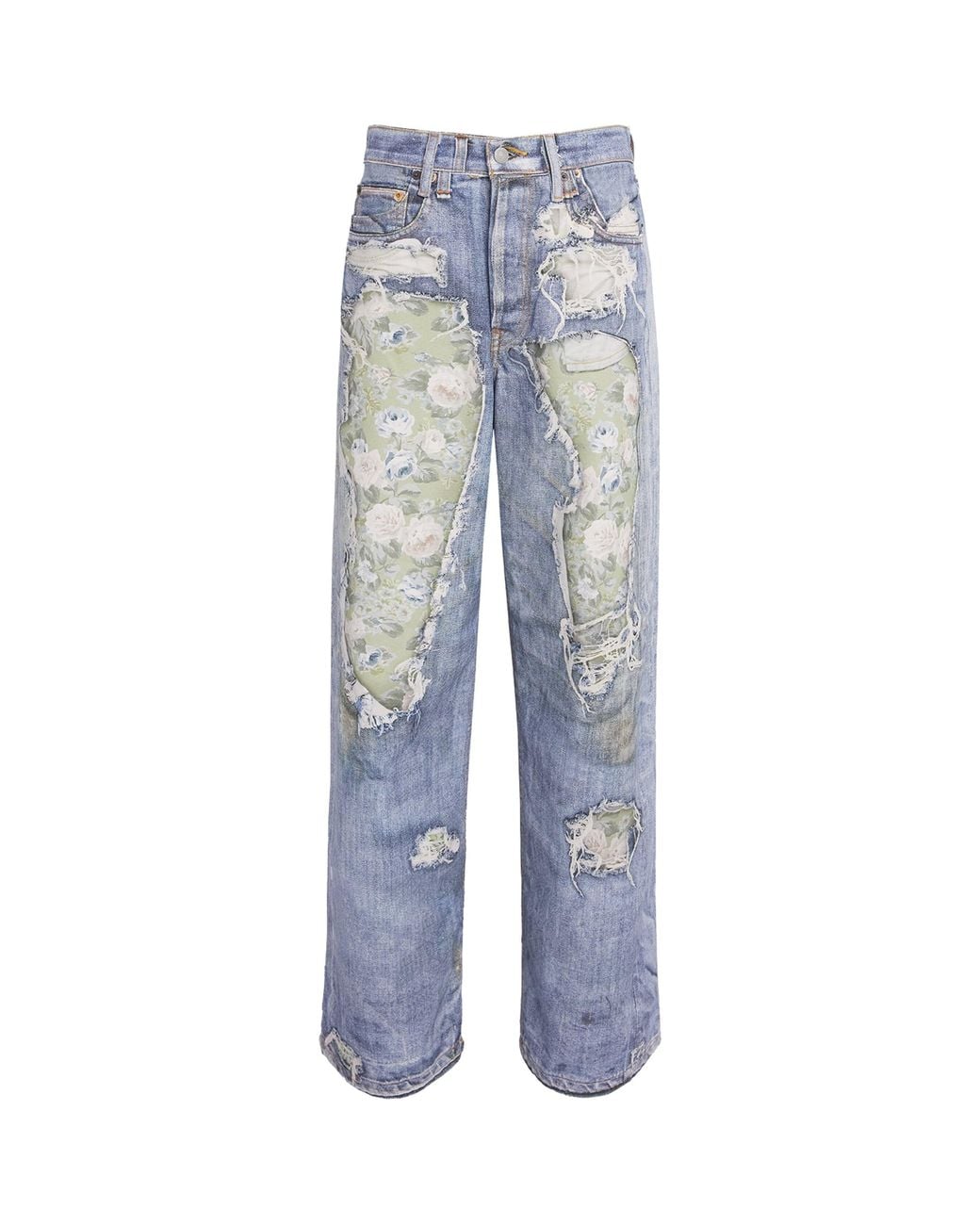 Acne Blue Trompe-L'Oeil Wide-Leg Jeans