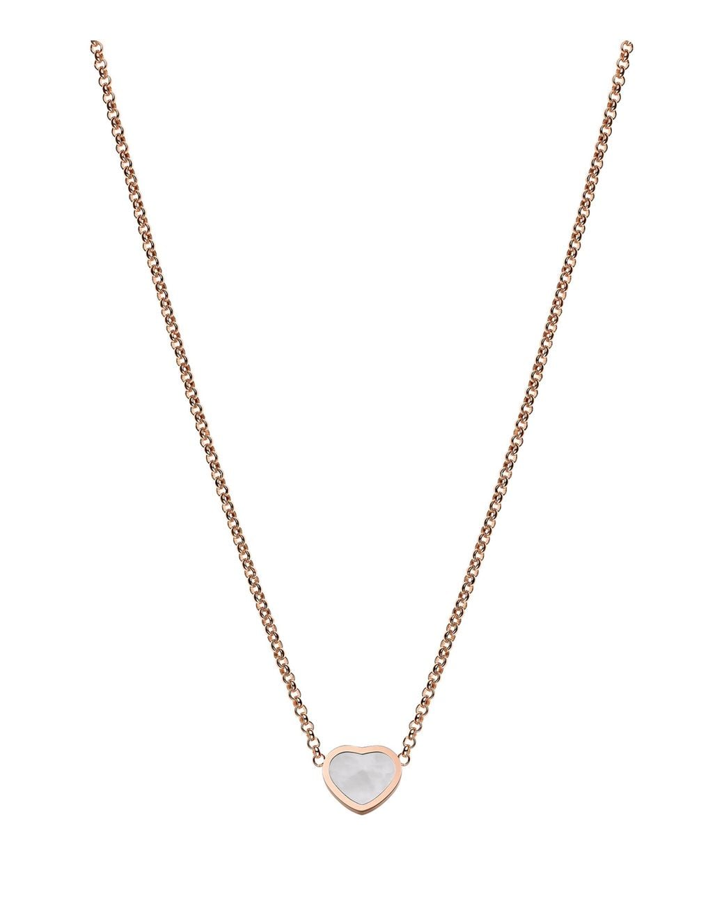 Chopard Metallic And Mother-Of-Pearl My Happy Hearts Pendant Necklace